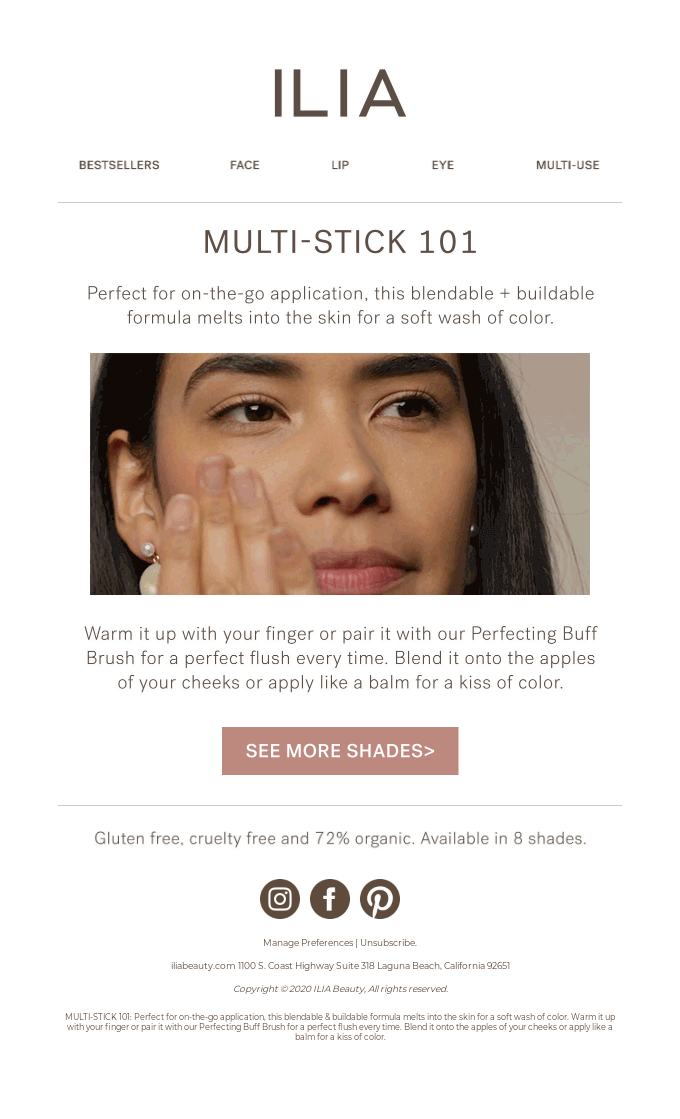 ILIA how to use your new Multi-Stick email