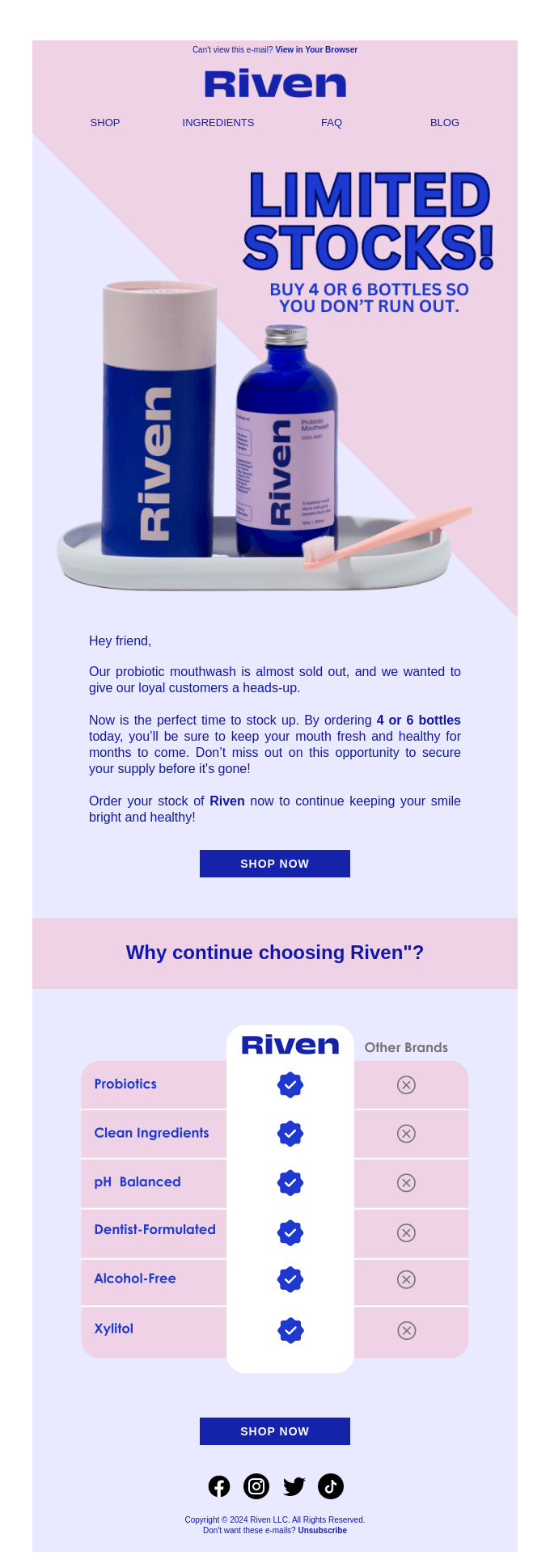 Riven reorder email