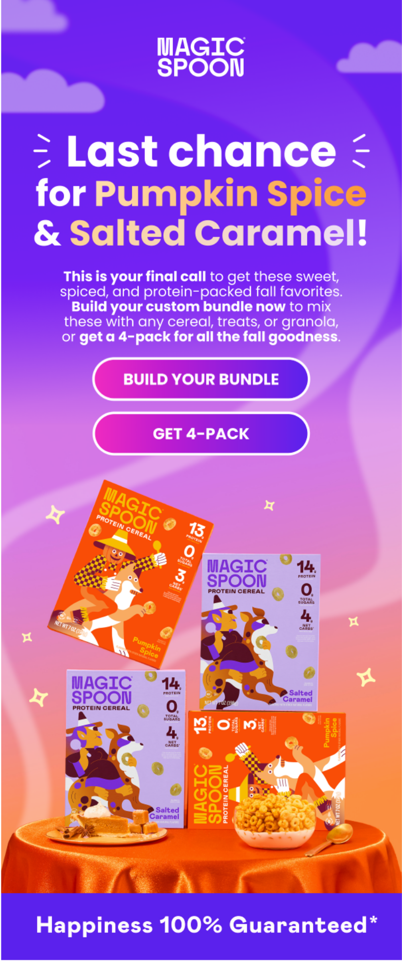 Magic Spoon last call email creating urgency for fall flavors