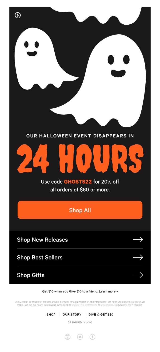 Baronfig Halloween email