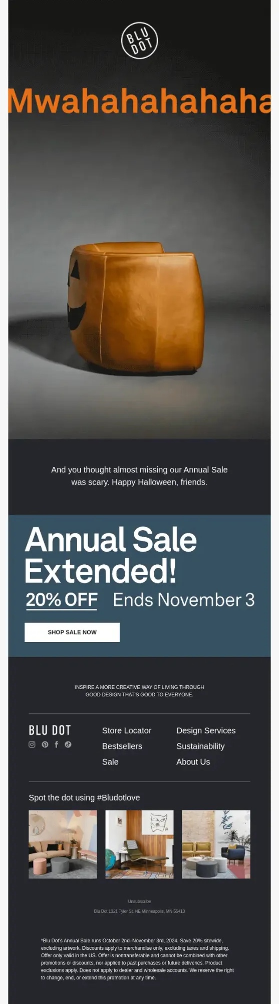 Blu Dot Halloween email
