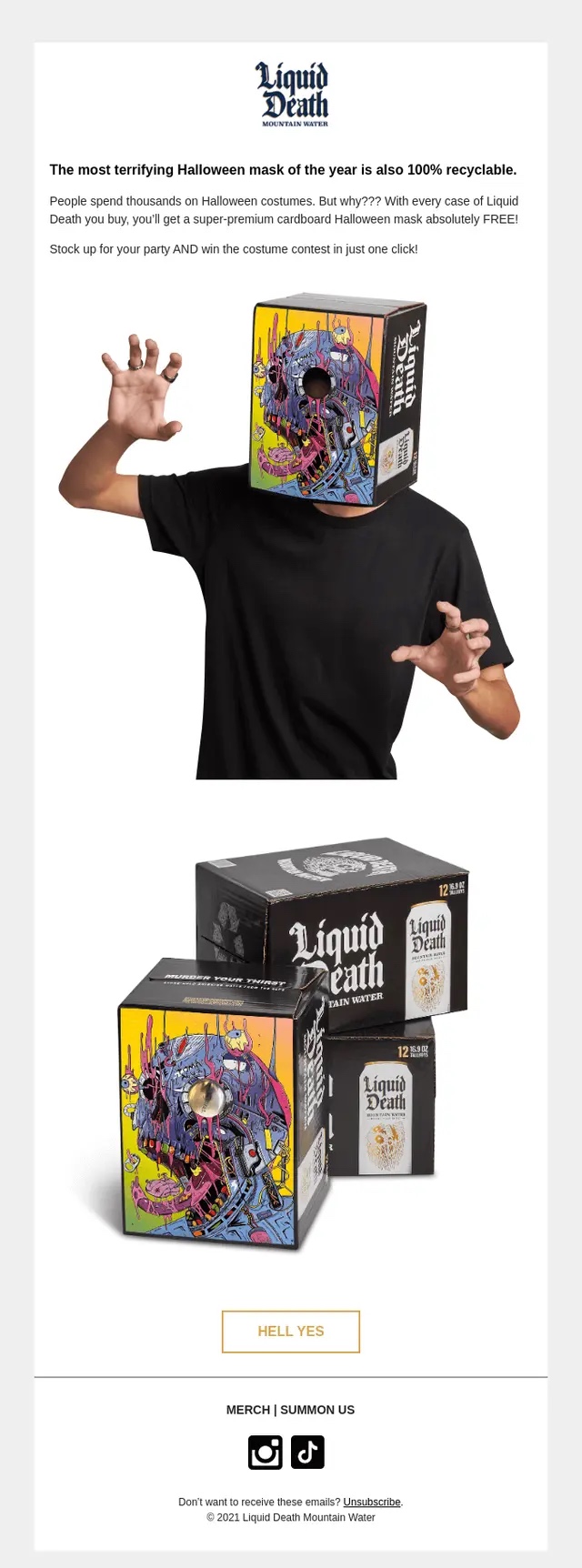 Liquid Death Halloween email